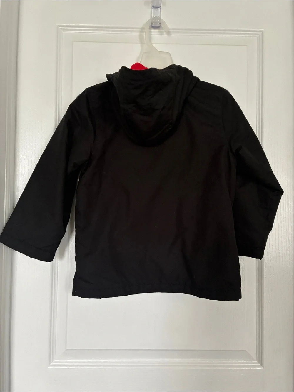 Carter's Black Kids Fleece-Lined Jacket with Gray Yoke and Red Lining